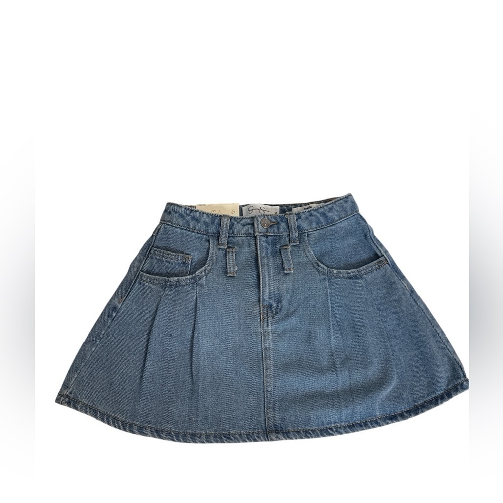 Camila pleated Jessica Simpson girls denim skirt size 6 new